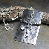 Sterling Silver Cross Pendant - Sacred Rose