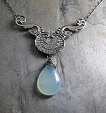 Aqua Chalcedony Pendant - Sea Breeze