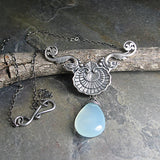 Aqua Chalcedony Pendant - Sea Breeze