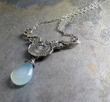 Aqua Chalcedony Pendant - Sea Breeze