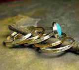 Turquoise stacking rings with sterling and gold-fill - California Skies