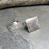 Sterling Silver Stud Earrings - Silver Satin