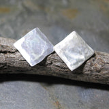 Sterling Silver Stud Earrings - Silver Satin