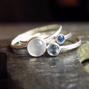 Sterling Silver Stacking Rings - Sky Blue Dreaming