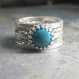 Spirit of the West - Stacking rings with Turquoise or stone of your choice