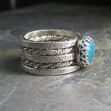 Spirit of the West - Stacking rings with Turquoise or stone of your choice
