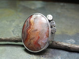 Artisan Ring in Sterling Silver and Crazy Lace Agate - Western Sky - SOLD