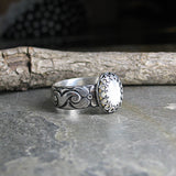 Sterling Silver Mother of Pearl ring  - White Dogwood