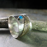 Wind Spirit - Sterling silver and brass feather ring