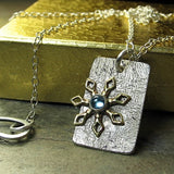 Blue Topaz Pendant on Reticulated Silver - Winter Wonderland - SOLD