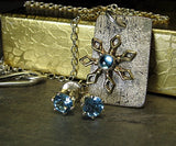 Blue Topaz Pendant on Reticulated Silver - Winter Wonderland - SOLD