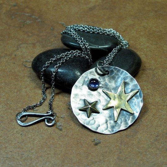 Sterling Silver Pendant with Iolite - Wish Upon a Star