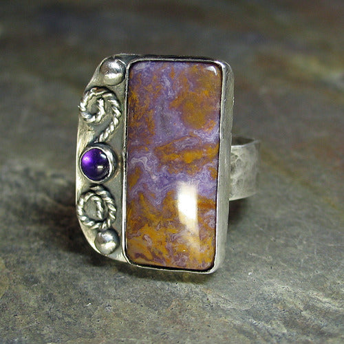 Amethyst in Maury Mountain Agate Ring -  Sold