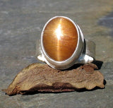 Star Sunstone Ring in sterling silver - Autumn Glow - SOLD