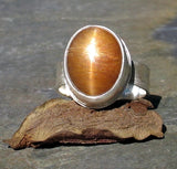 Star Sunstone Ring in sterling silver - Autumn Glow - SOLD
