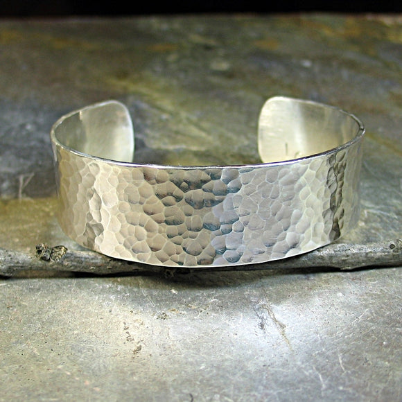 Hammered Silver 950 Hill Tribe Concave Cuff Bracelet - Hill Tribe Curves |  NOVICA