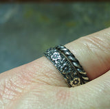 Stacking rings in sterling silver pattern wire - Country Garden