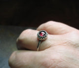 Garnet ring with filigree bezel - Cranberry Jubilee