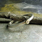 Diamond ring with brushed sterling silver - La Petit Diamond pinkie ring