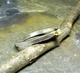 Diamond ring with brushed sterling silver - La Petit Diamond pinkie ring