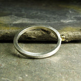 Diamond ring with brushed sterling silver - La Petit Diamond pinkie ring