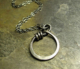 Sterling Silver Circle Pendant - Little Wrapped Oh
