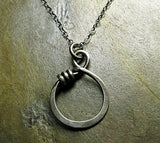 Sterling Silver Circle Pendant - Little Wrapped Oh