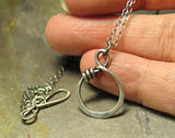 Sterling Silver Circle Pendant - Little Wrapped Oh