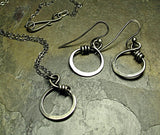 Sterling Silver Circle Pendant - Little Wrapped Oh
