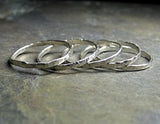 Hammered Sterling Silver Stackable Rings - Organic Skinnies