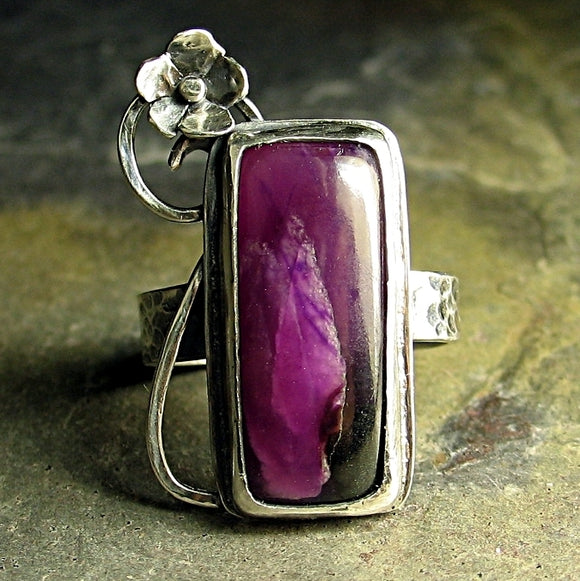 Sterling Silver and Sugilite Ring - Plumflower - Sold