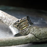 Sterling Silver and Brass Crown Ring - Queen of Everything