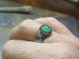 Sterling Silver Chrysoprase Ring - Renaissance Garden