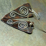 Hammered Copper Earrings - Rustic Romance