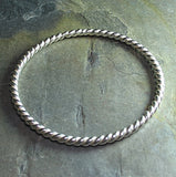 Thick sterling bangle - Silver Twist