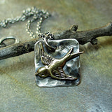 Bird Pendant in Sterling Silver - Soaring Free