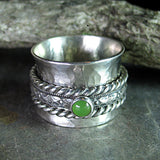 Sterling Silver Meditation Ring with Choice of Stone - Spring Meadow