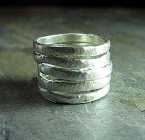 Fine Silver Stackable Rings - Summerlight