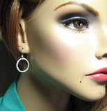 Rustic Hoop Earrings in Textured Fine Silver - Summerlight Hoops