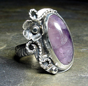 Amethyst Bloom Artisan Ring