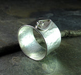 Heart Ring Sterling Silver Wide Band - Sweetheart