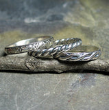 Patterned Sterling Silver Stacking Rings - Three's Company