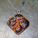 Fold-Formed copper pendant - Time Squared - SOLD